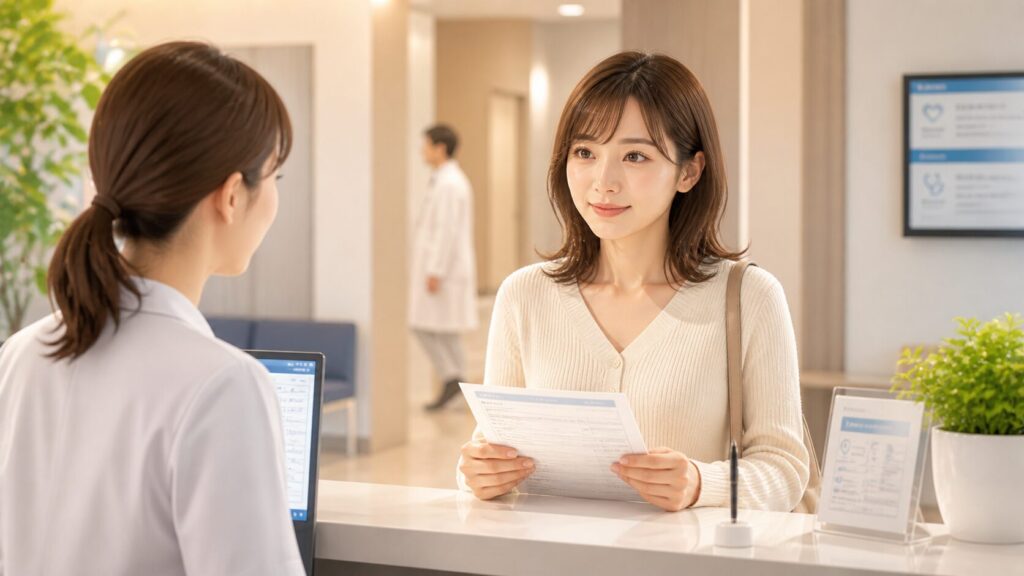 清潔感あふれるクリニックの受付