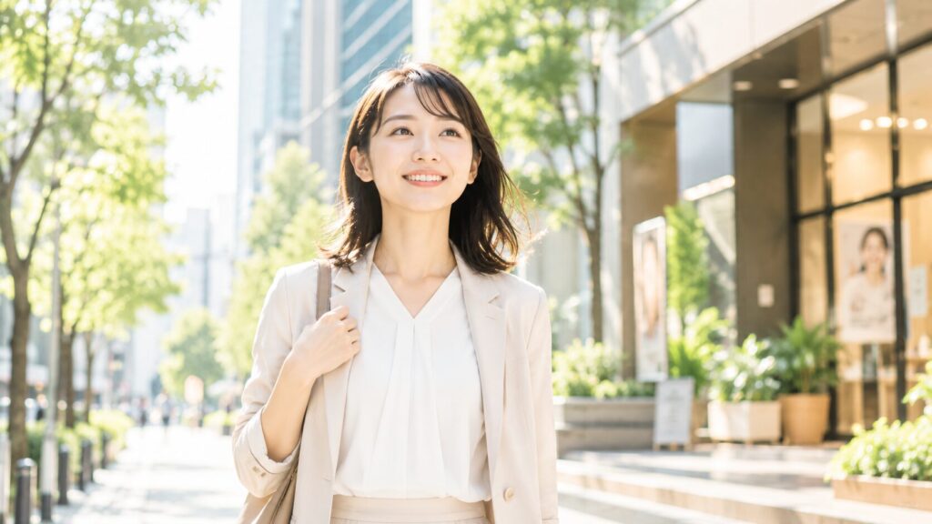 明るい都市の午後陽光