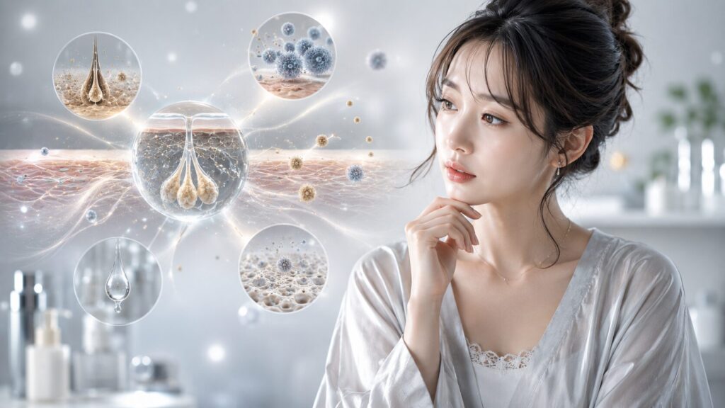 皮膚科学と美容のインフォグラフィック