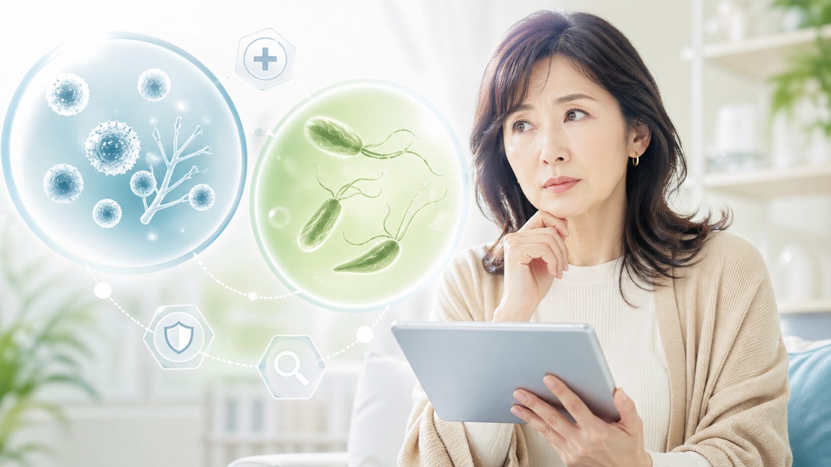 健康と微生物の教育的視覚