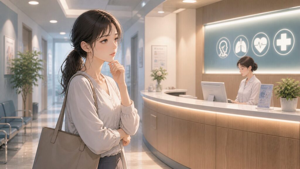 クリニックの静かな受付エリア