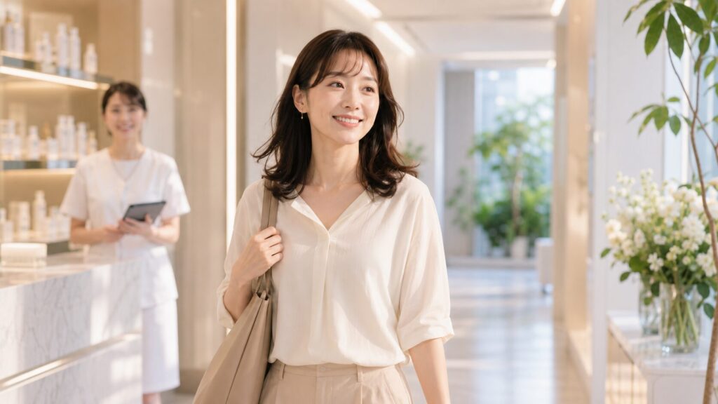 明るく落ち着いたスパの受付