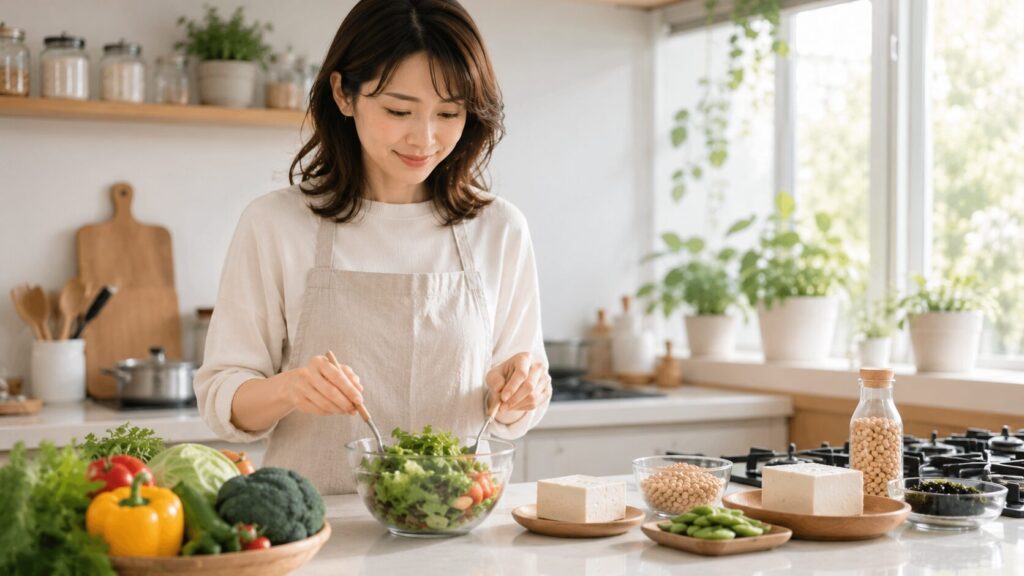 サラダを作る穏やかな時間