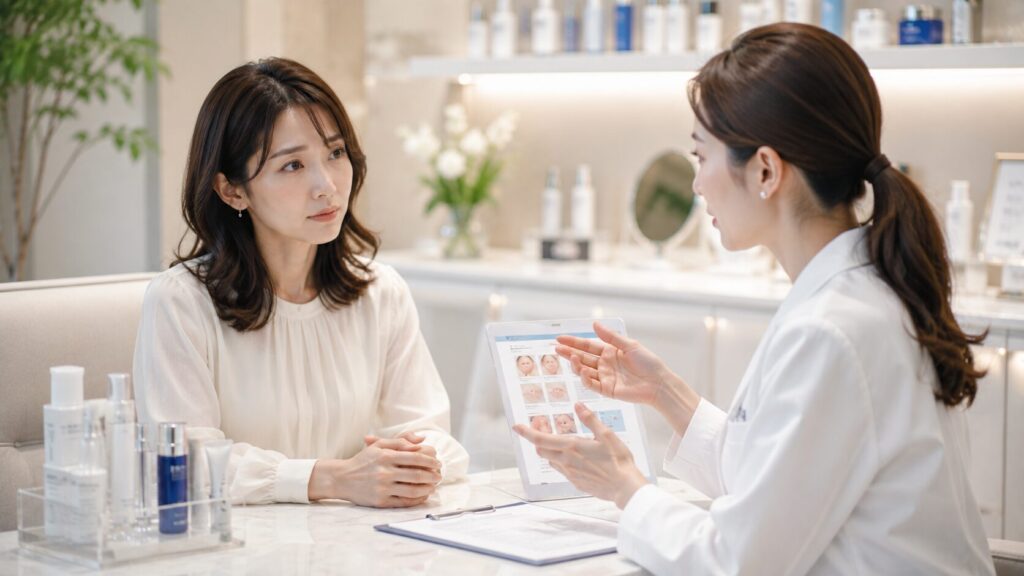 皮膚科の相談室での会話