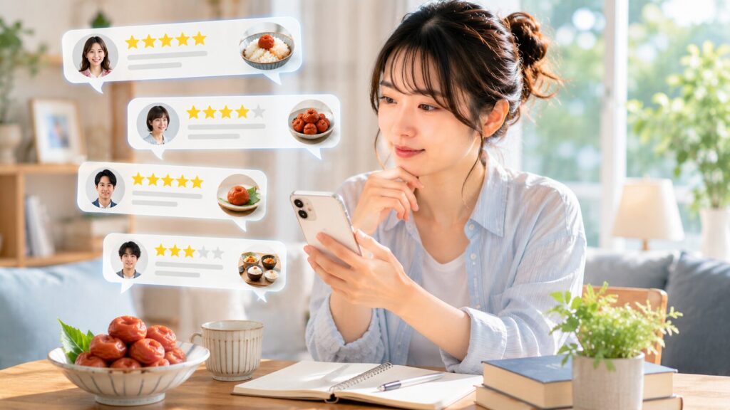 スマホでレビューをチェック