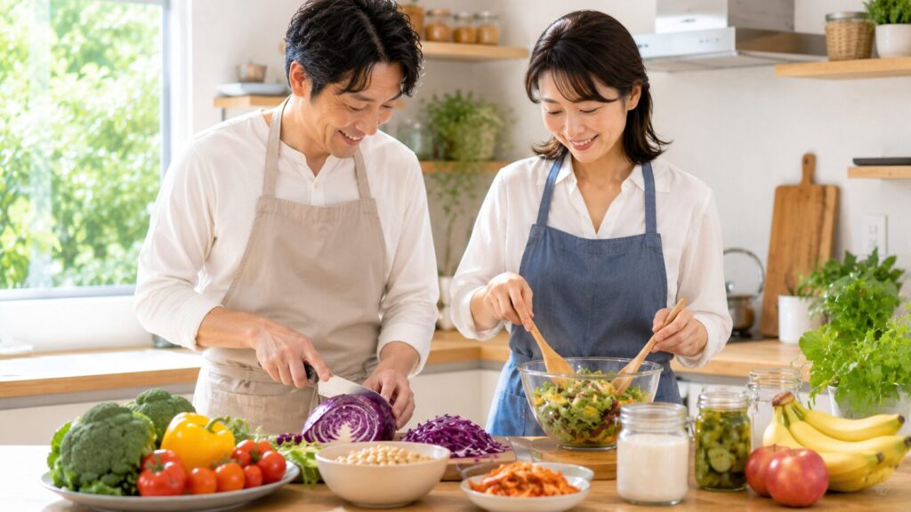 明るく健康的なキッチンの風景