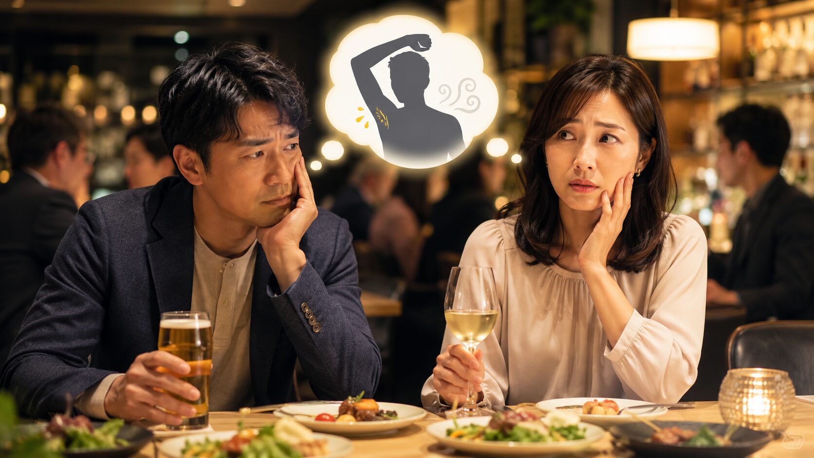 レストランでの心配なひととき