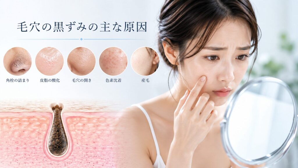 毛穴の黒ずみの原因と対策