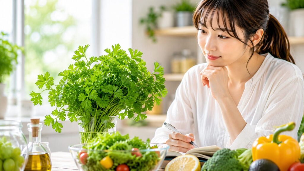 晴れたキッチンでの料理計画