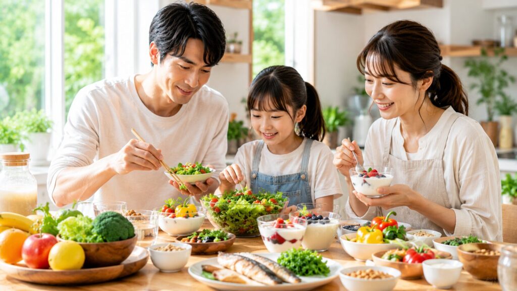家族で楽しく健康的な食事準備