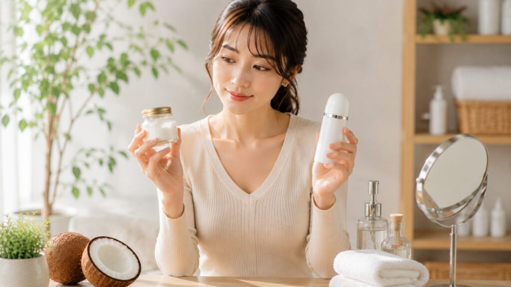 穏やかな朝のスキンケアタイム