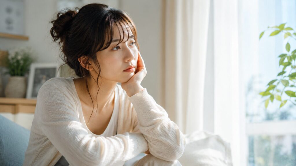 静かなひとときの窓辺
