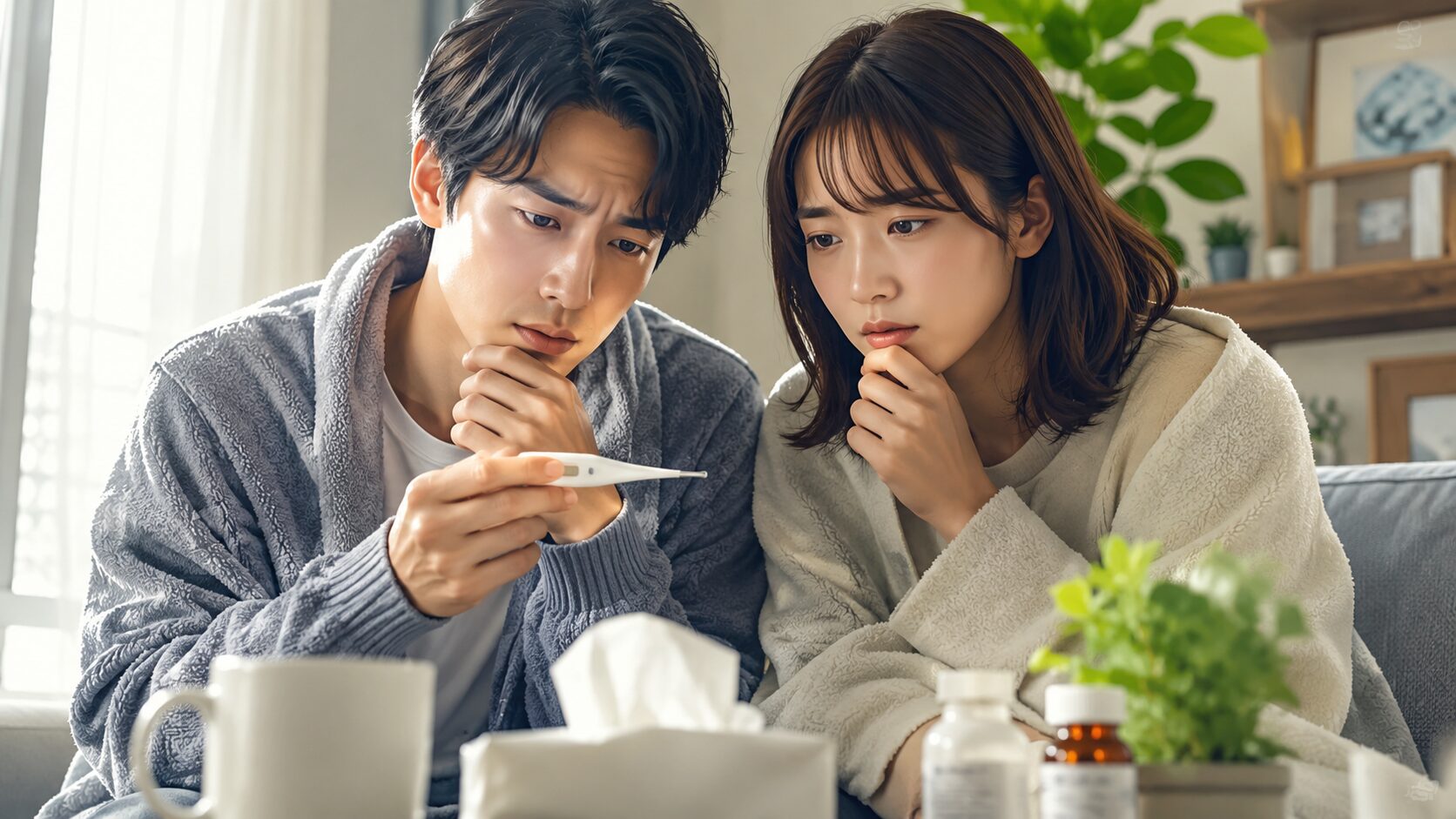 温かな部屋での心配なひととき