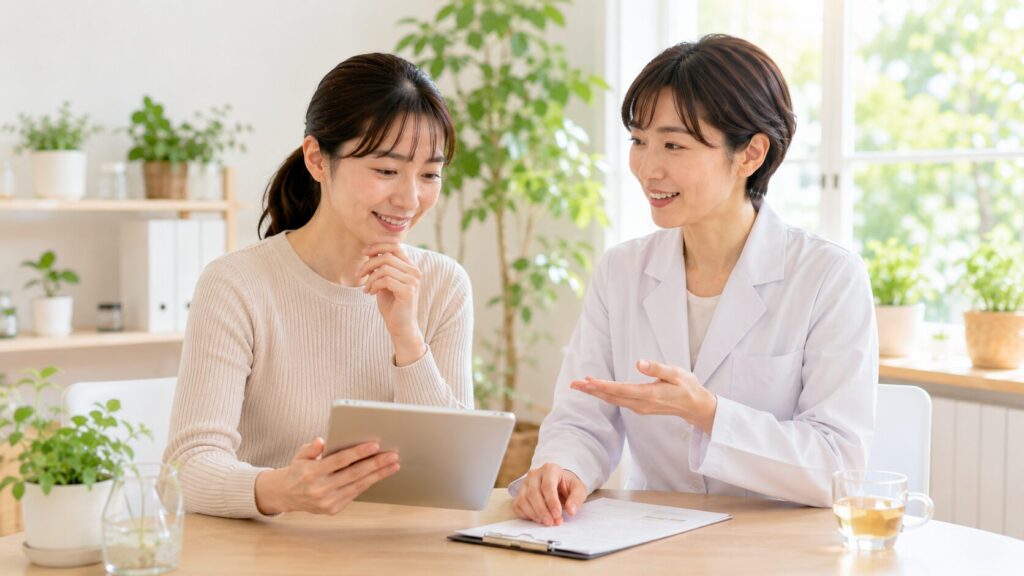 明るいオフィスでの相談会