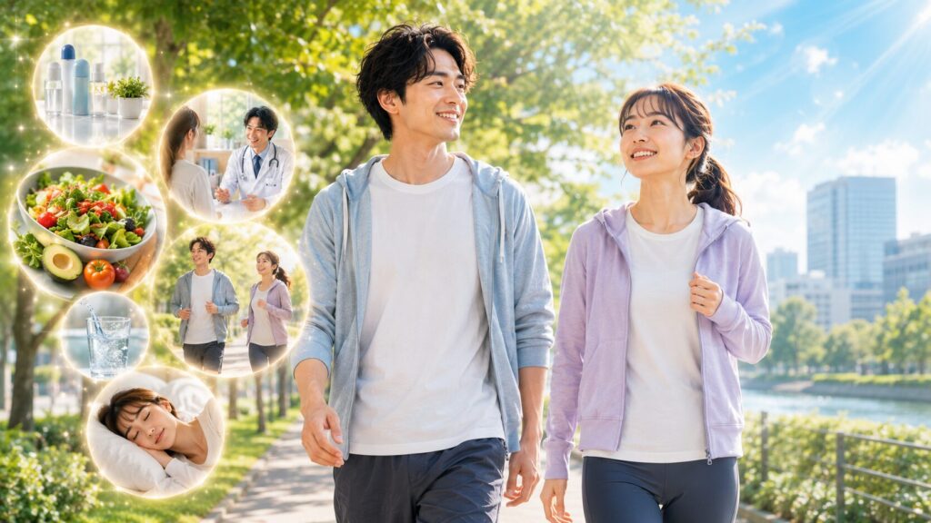 健康的なライフスタイルの散歩