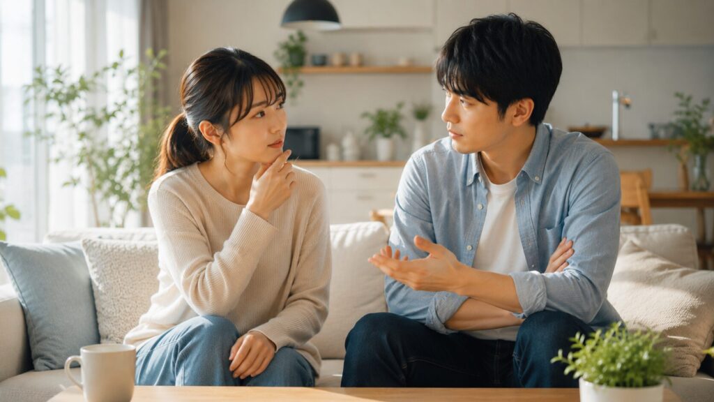 暖かなリビングでの会話