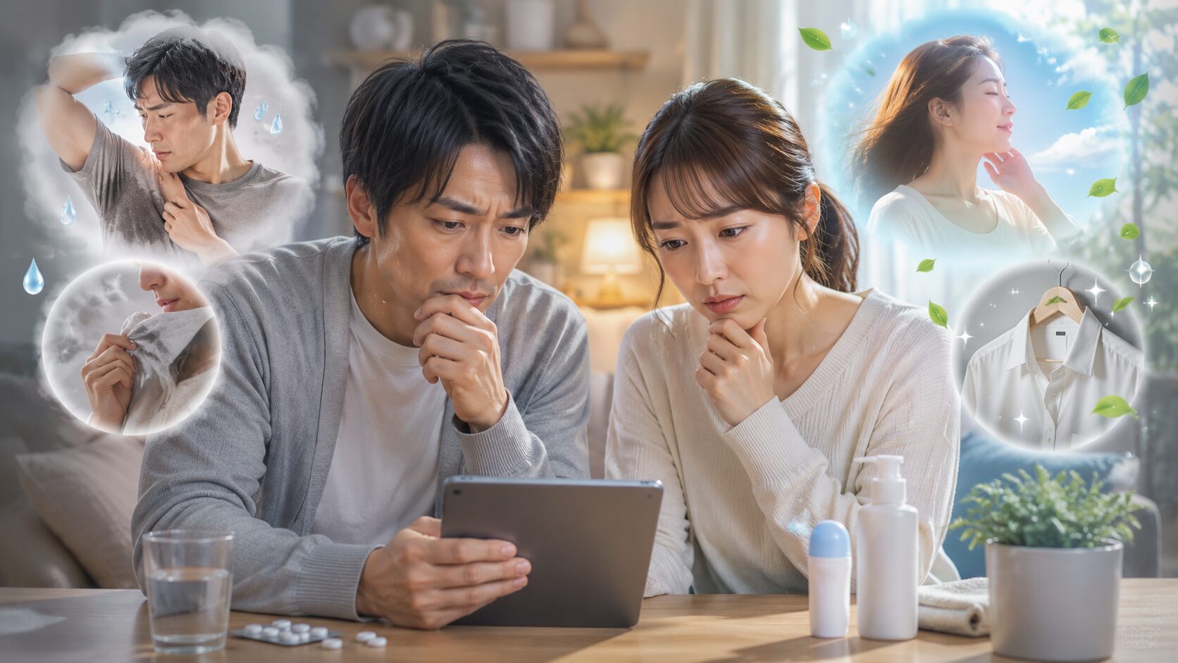 汗の悩みと清潔感の対比