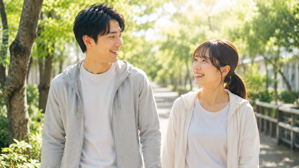 春の日差しの中で散歩