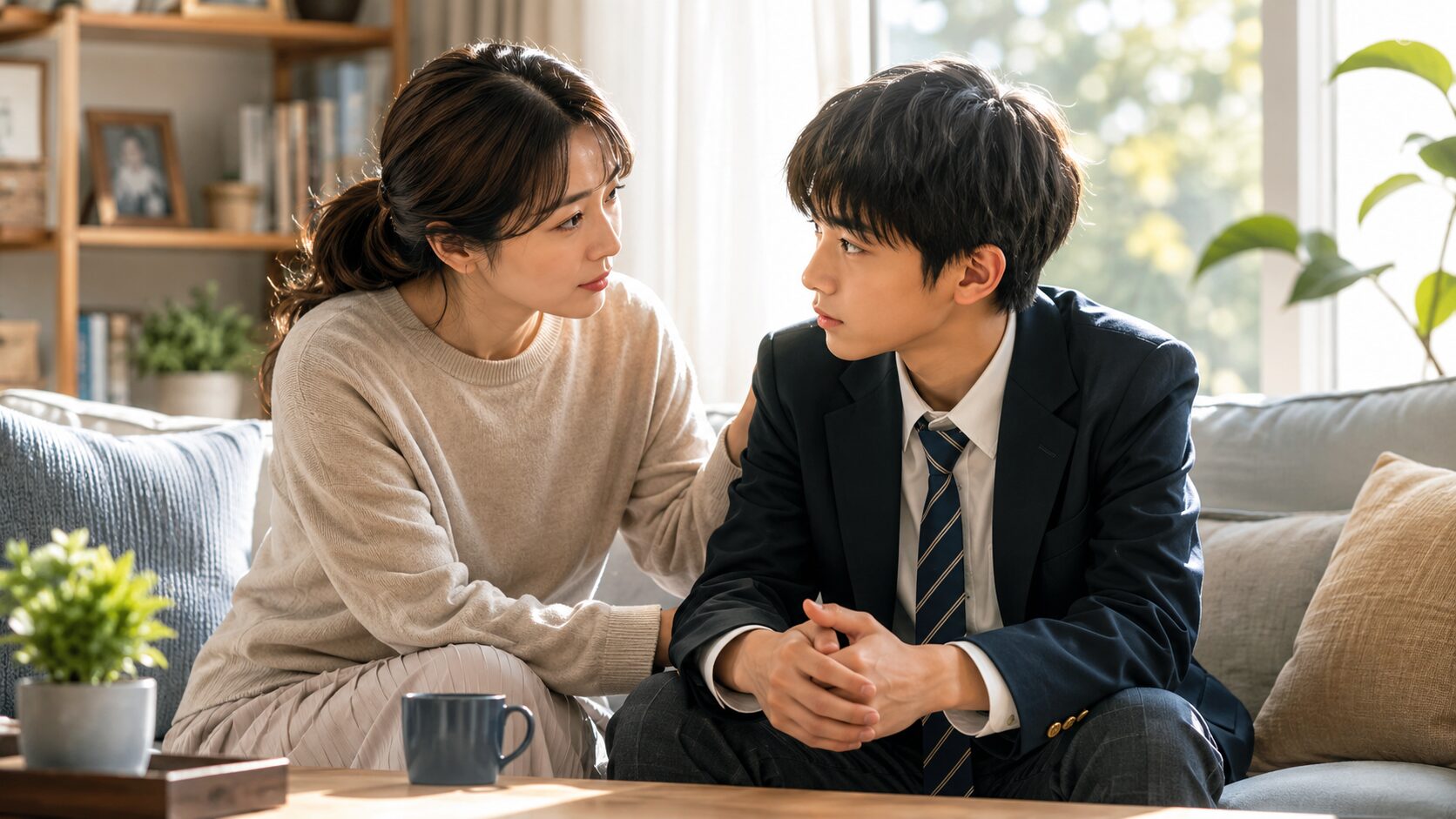 温かなリビングでの心の会話