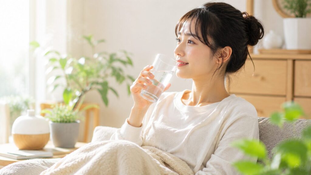 明るい朝のリラックスタイム