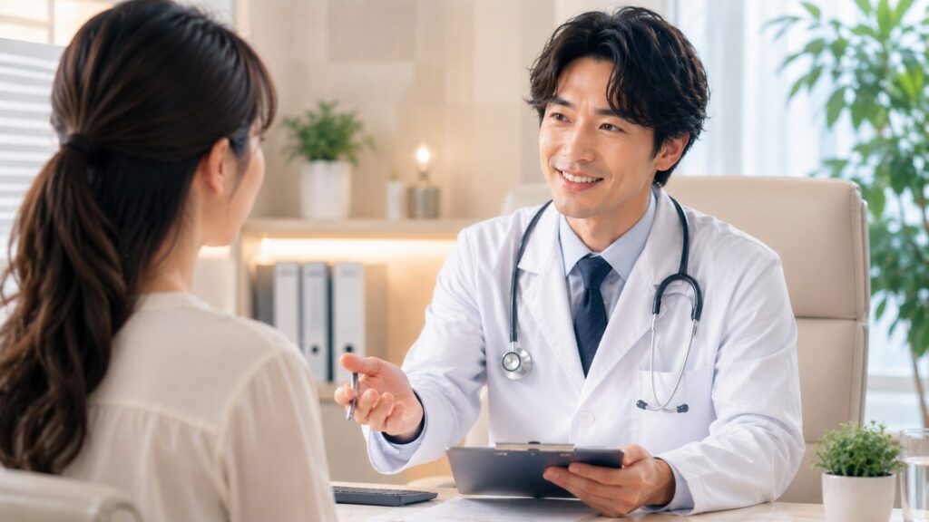 医師との温かい相談風景