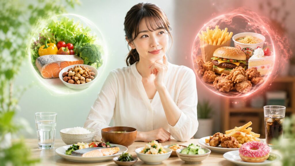 健康的な食事 vs. ジャンクフード