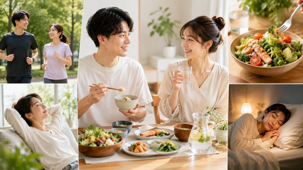 健康的なライフスタイルの一日