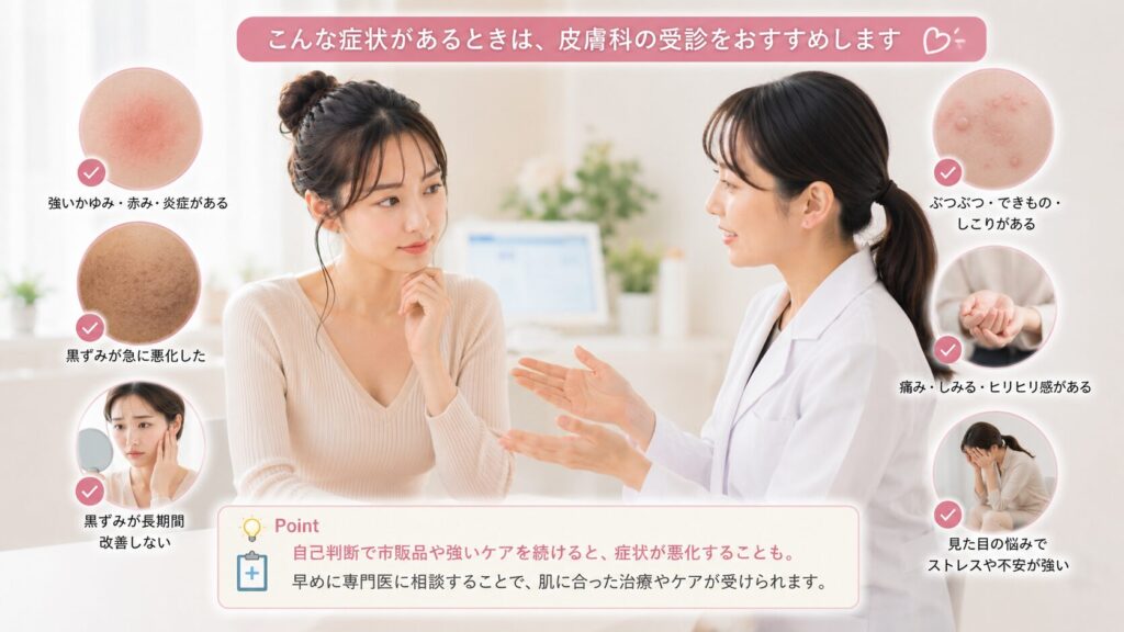 皮膚科受診のサイン確認