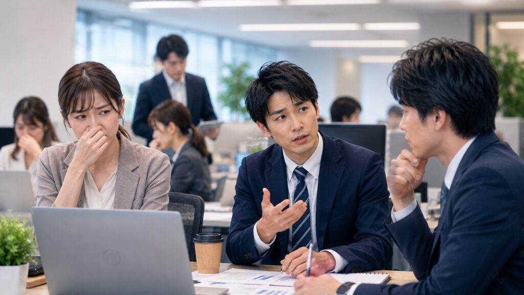 会議での緊張した瞬間