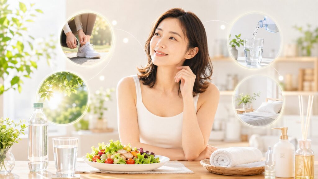 健康的なライフスタイルの朝食シーン