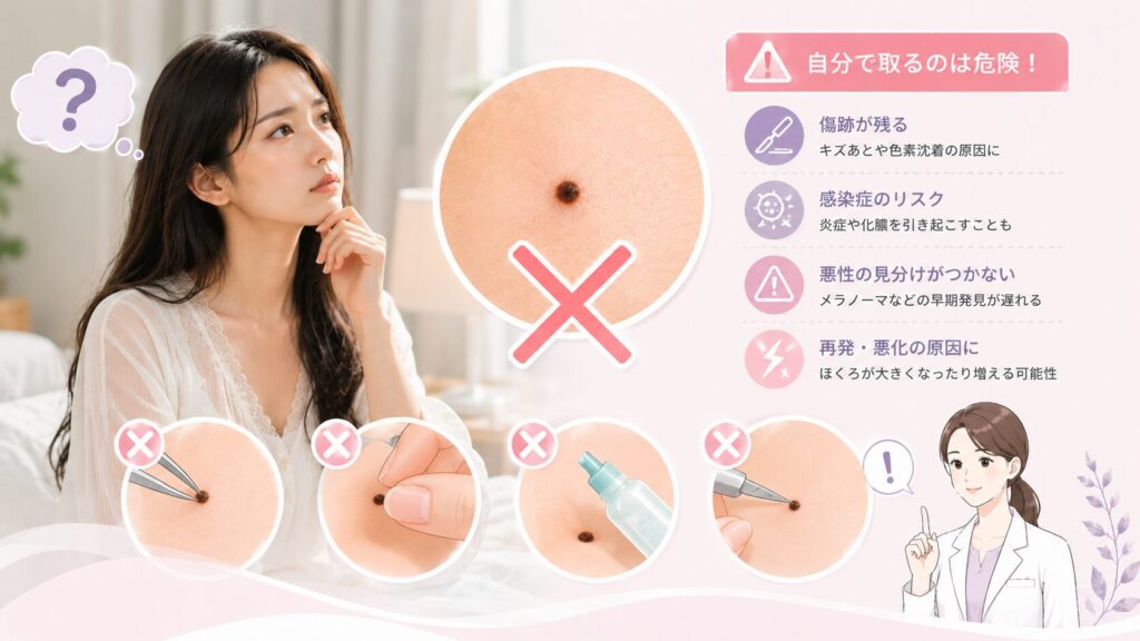 ほくろ removal 注意喚起
