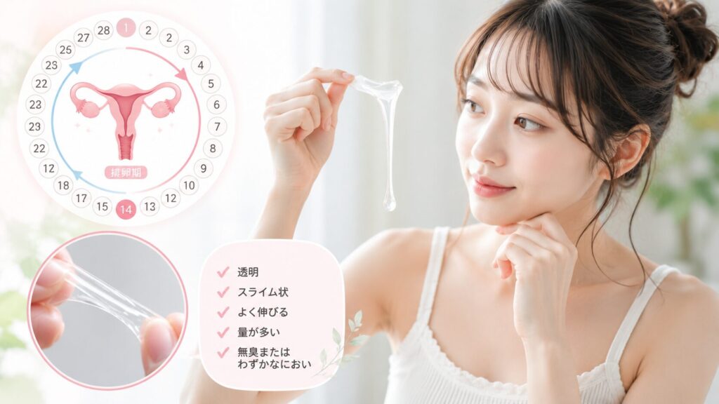 排卵期のインフォグラフィックと女性