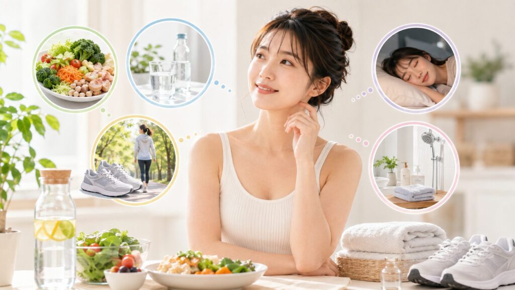 健康的なライフスタイルのインフォグラフィック
