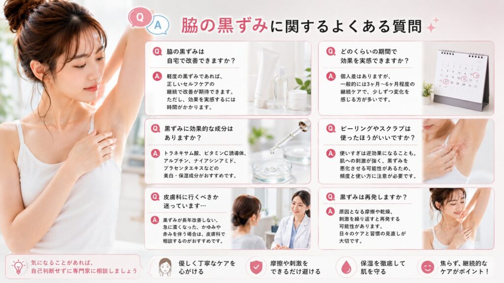 脇の黒ずみ改善Q&Aガイド