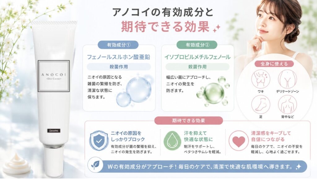 アノコイのデオクリーム効果説明