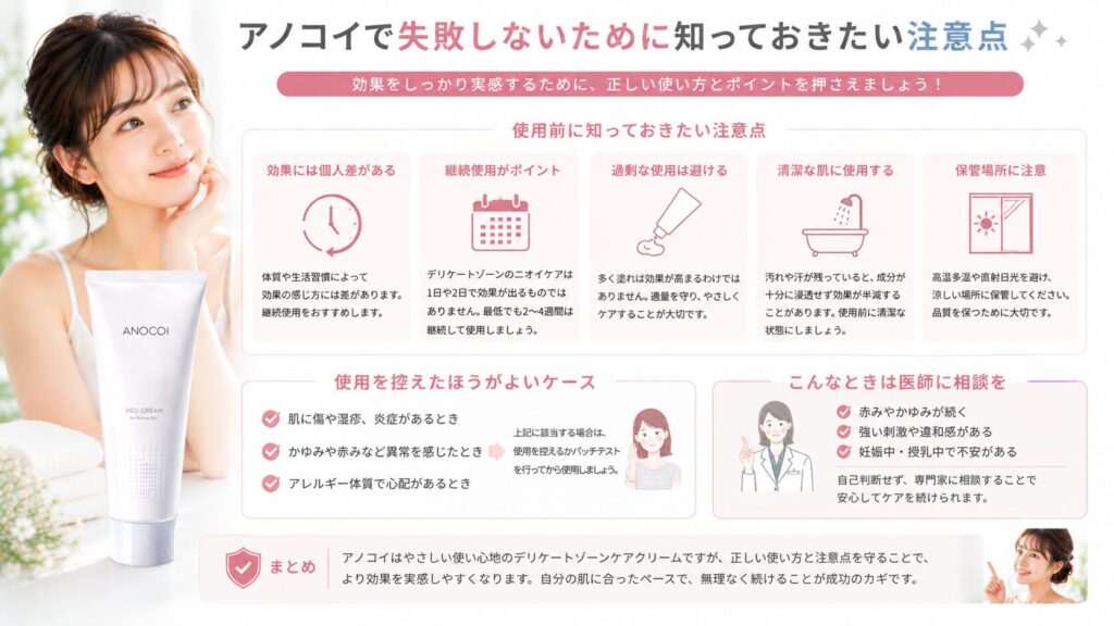 アノコイ使用ガイドと注意点