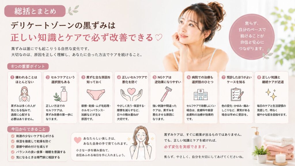 黒ずみケアの8つの重要ポイント