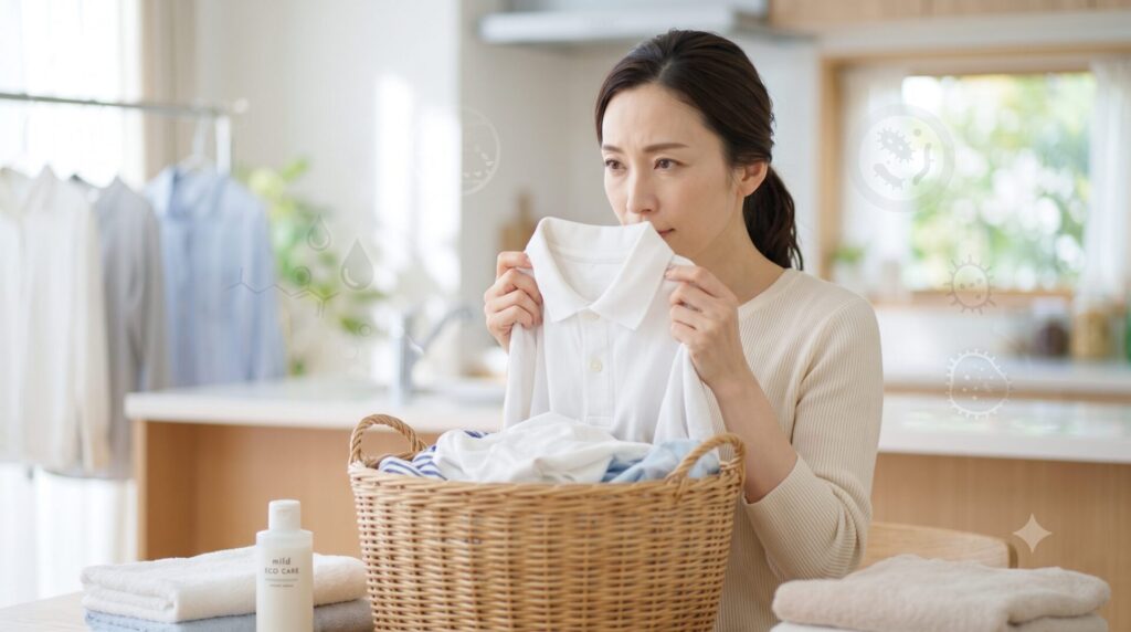 ニオイの原因(蓄積した皮脂や雑菌)について
